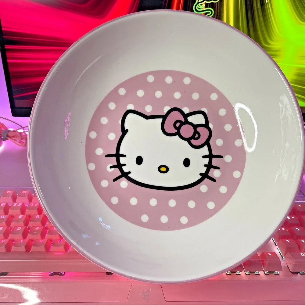 Sanrio Hello Kitty Bowl Polka Dot Ceramic 9